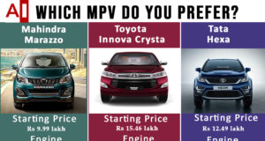 Mahindra Marazzo vs Toyota Innova Crysta vs Tata Hexa comparison