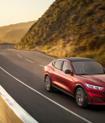 Ford Mustang Mach-E is the first electric SUV from American giant Ford Mustang Mach E front quarter autoindica